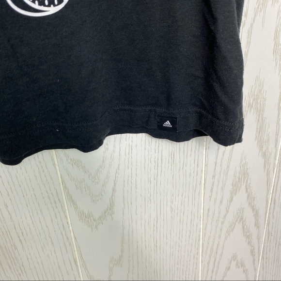 Adidas Spell Out Short Sleeve Block Letter Graphic Tee Black & White Size Medium - Picture 8 of 12